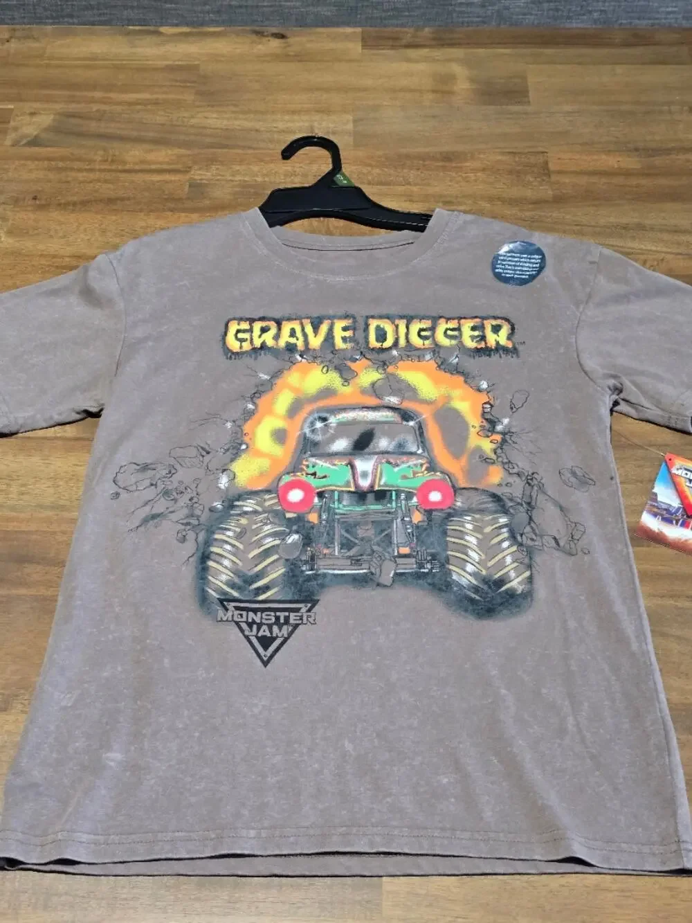 Monster Jam Boys Mineral Washed Graphic Tee with Short Sleeves XL (14/16) NWT